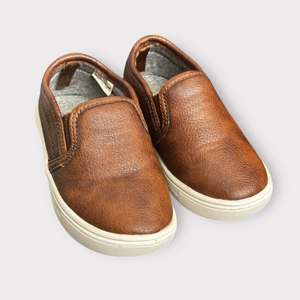 Simple Joys by Carter’s Brown Faux Leather Slip-On Sneakers | Toddler Size 7M